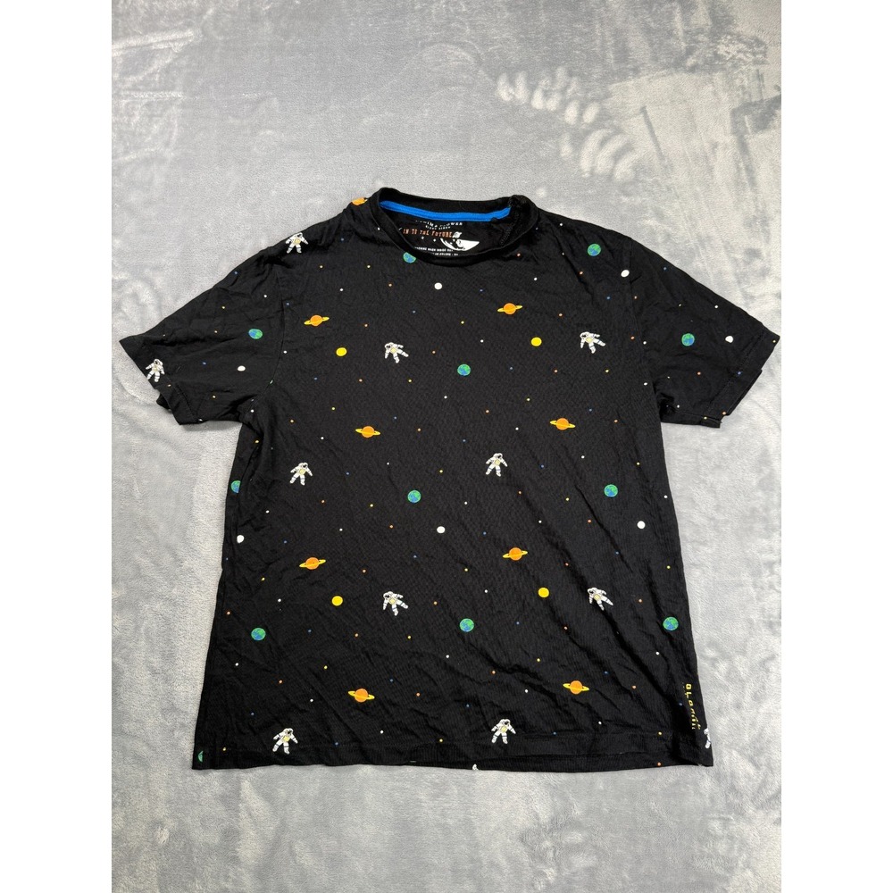 Denim & Flower Ricky Singh T Shirt Mens M Black Outer Space Astronaut Print
